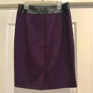 The Limited, leather trim pencil skirt, size 2